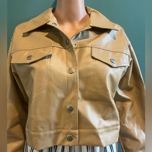 Shein Cream Leather Jacket